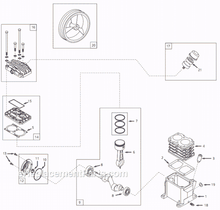 Page A Diagram and Parts List for 2008 Campbell Hausfeld Compressor